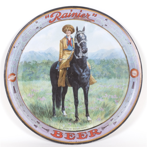 Rainier Cowgirl on Horse Beer Tray